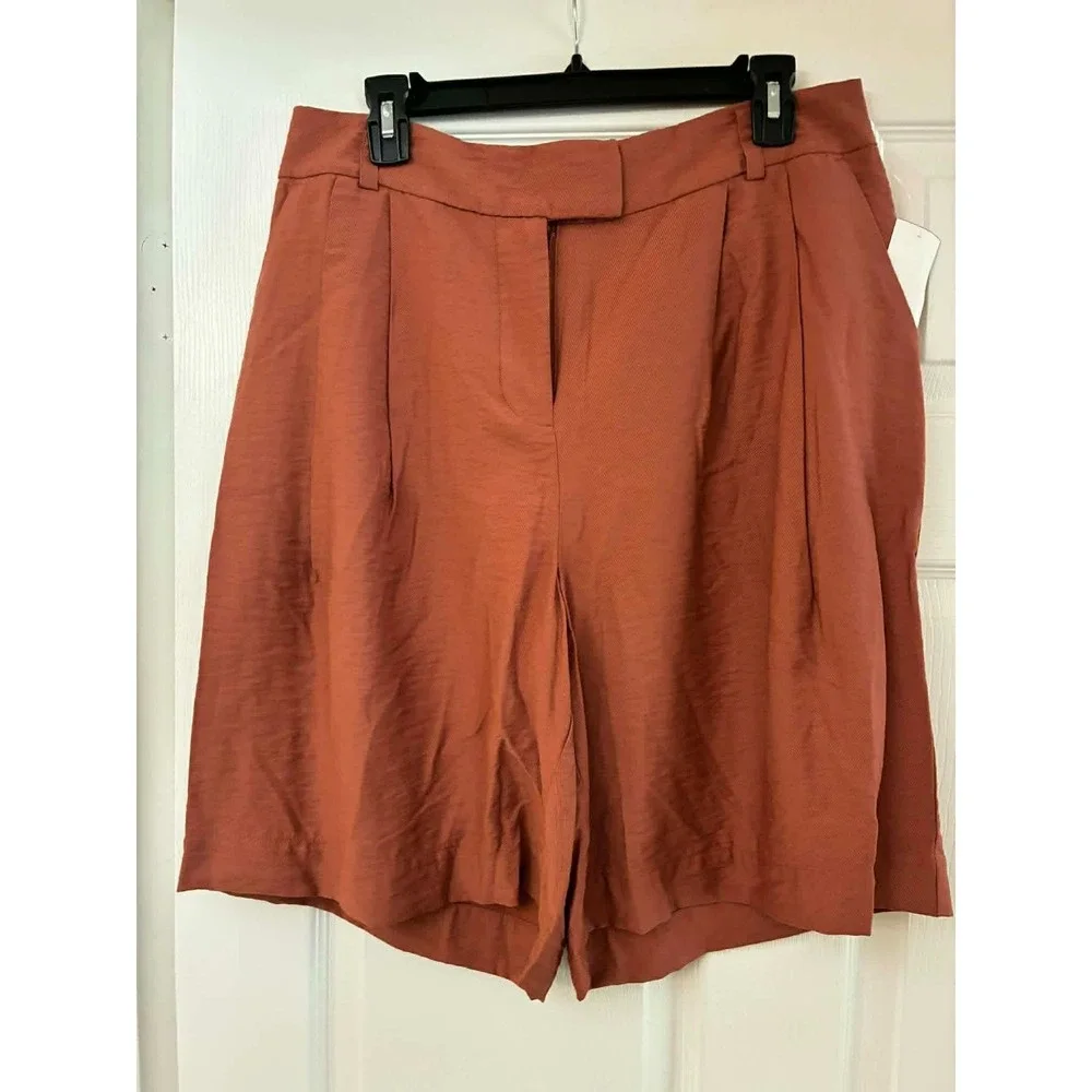 Prologue Womens Rust Brown Dress Shorts Size 12 Taylored Rayon NWT